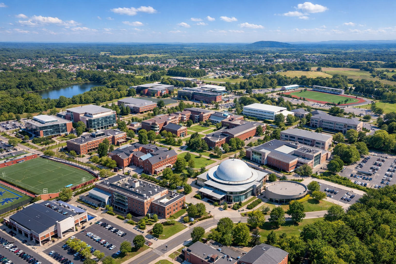 University campus aerial