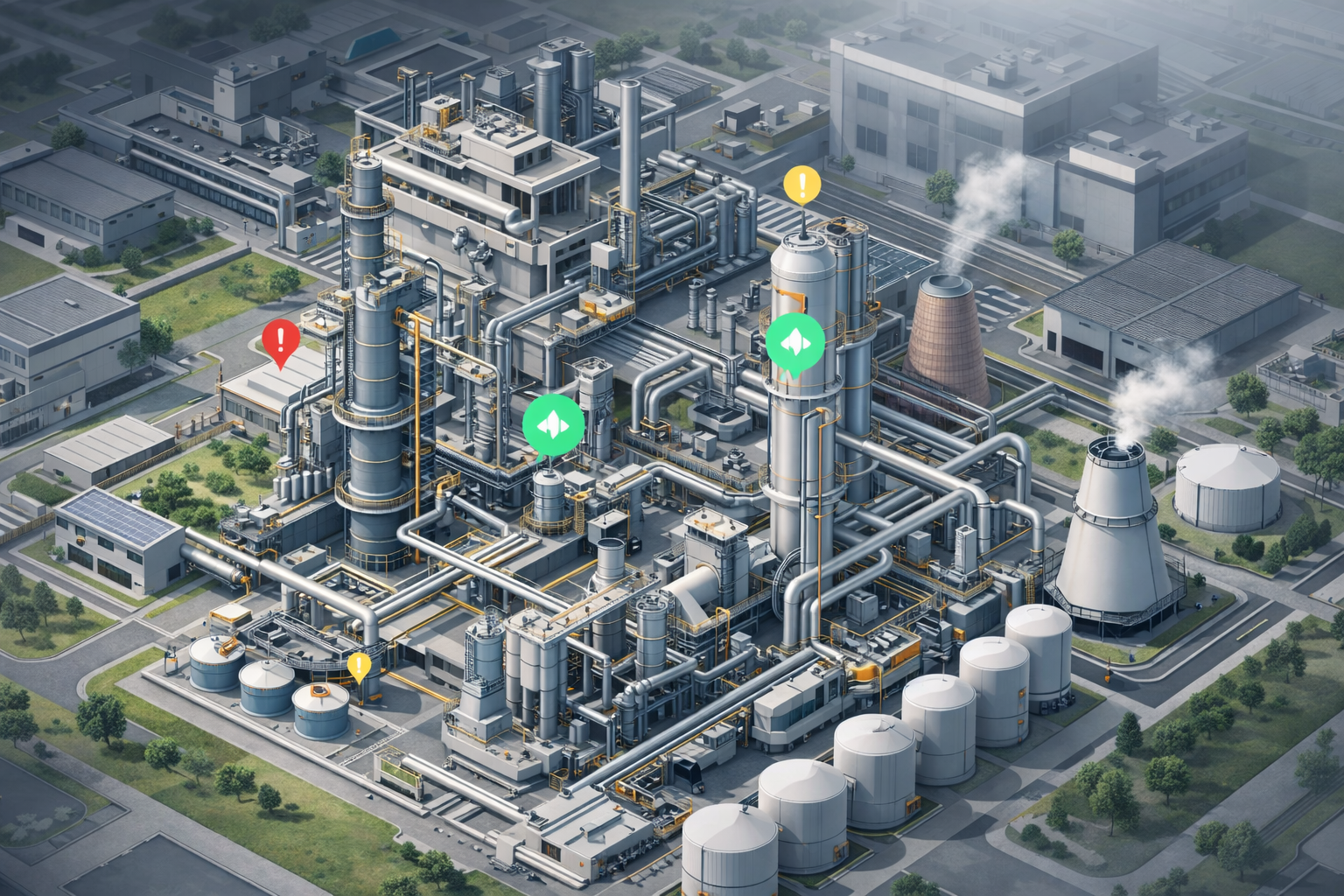 Digital twin view of facility equipment